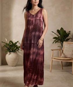 Satin Tie-Dye Maxi Dress
