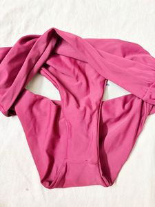 High-Waisted Ruched Swim Bottoms