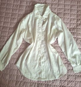 Chic White Collared Button-Up Shirt