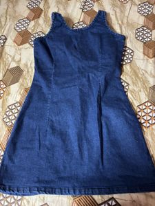Denim Buckle Strap Mini Dress