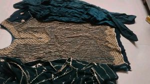 Embellished Teal Kurta Set