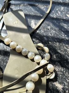H&amp;M Barely There Flats With Pearls Size 36