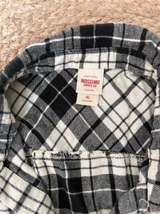 white black checked shirt