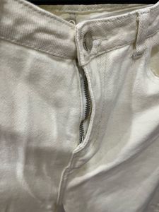 Cream Wide Leg Jeans