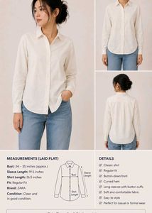 Classic White Zara Button-Up Shirt