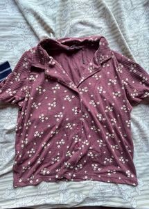 cute floral maroon top