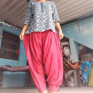 Stylish Ethnic Kurta with Dhoti Pants