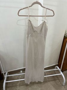 Off White Chic Polka Dot Maxi Dress