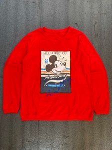 Red Mickey Mouse Graphic Sweatshirt