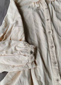 velvet Chic Light Peach Collared Blouse