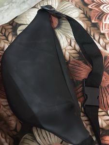 Black Faux Leather Waist Bag