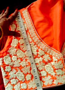 Embroidered Orange Ethnic Vest