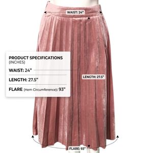 Elegant Pink Pleated Midi Skirt