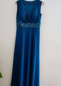 Elegant Teal colour Embellished Gown