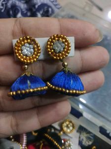Elegant Silk Thread Jhumka Earrings