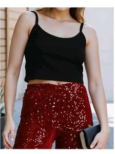 Sleek Black Sleeveless Crop Top