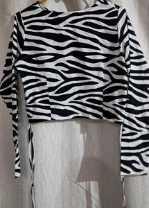 Zebra Print Long Sleeve Top