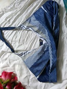 Stylish Blue Striped Bikini Set