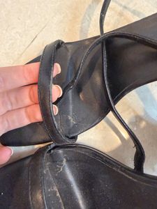Used old Black Heeled Sandals