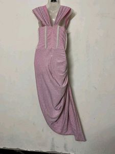 Sparkly Ruched Dress with Pearl Embellishments
