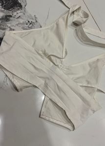 Off-White Halter Neck Ruched Top