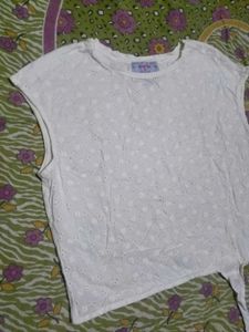 White Broderie Anglaise Crop Top