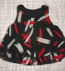 Stylish Abstract Print Sleeveless Top