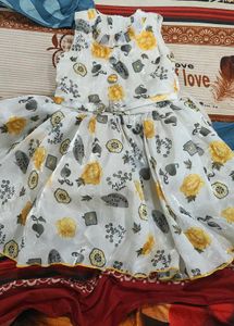 Charming Yellow Floral Print Dress
