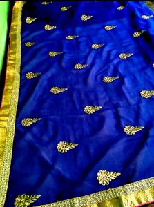 Synthetic Saree With Blouse