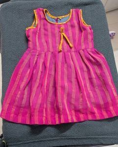 Stunning Pink Striped Party Dress
