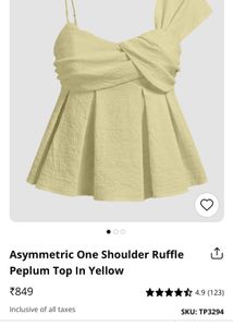 Littlebox Asymmetric One Shoulder Ruffle Peplum To