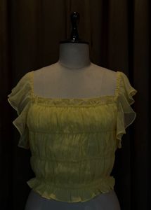 Sheer Ruffle Crop Top