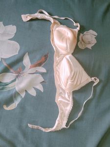 Vintage Cream Satin Bra