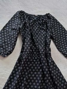 Black Print Mini Dress