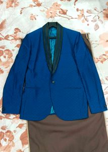 Stylish Blue Jacquard Blazer Jacket