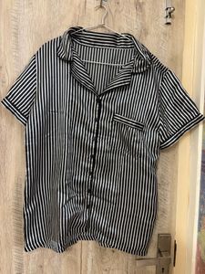 Striped Satin Pajama Top