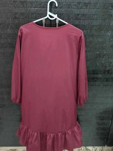 Maroon Pearl Embellished Dress