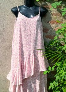 Chic Floral Print Ruffle Dress