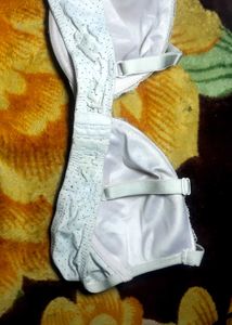 silk White Polka Dot Bra