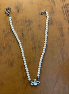 Chic Pearl Necklace with Orb Charm