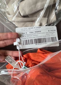 Orange Sweetheart Neck Co-ord Set