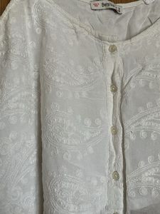 White Embroidered Cami Top
