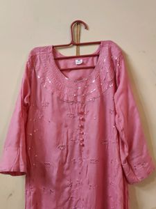 Pink Party Wear Suit With Jutti