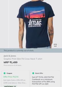 Jack &amp; Jones Originals Navy Blue T Shirt Men