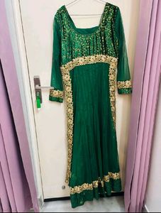 Green anarkali kurta set (festive)