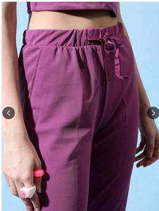Purple Crop Top &amp; Flared Pants Set
