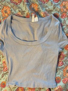 Cute Baby Blue Crop Top