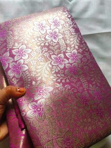 Elegant Pink &amp; Gold Silk Saree