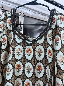 floral print kurta with salwar