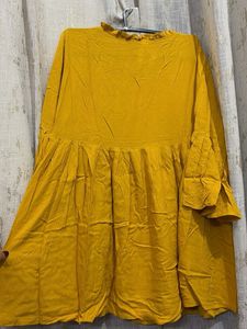 Yellow Kurta with Red Polka Dots